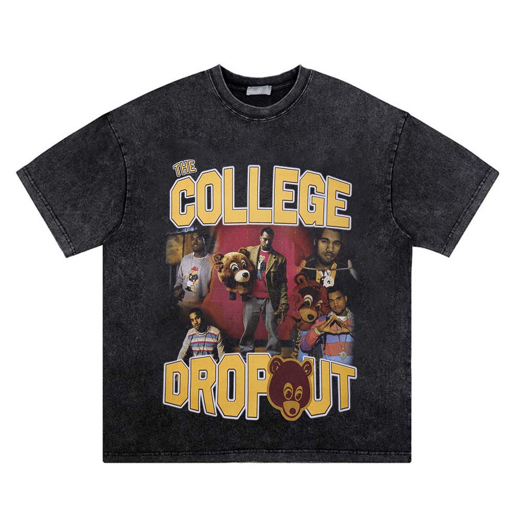ShineNest Vintage College Graphic Oversized T-Shirt