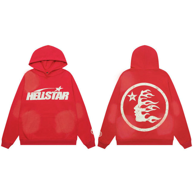 HELLSTAR Star Graphic Red Hoodie Hover Image