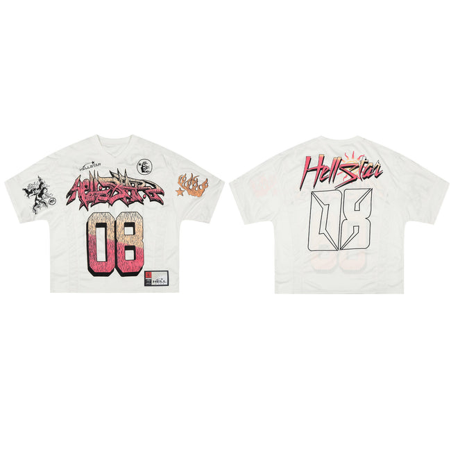 HELLSTAR 08 Graphic Football Jersey – White Hover Image