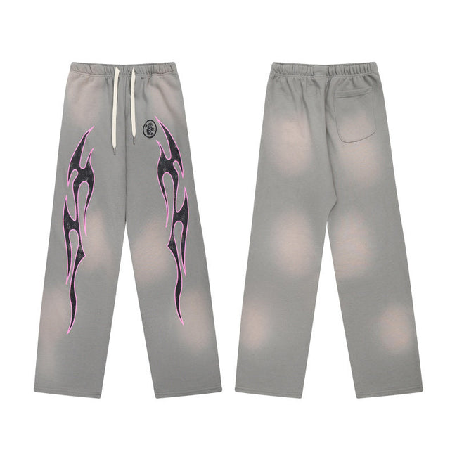 HELLSTAR Flame Graphic Wide Leg Sweatpants Hover Image
