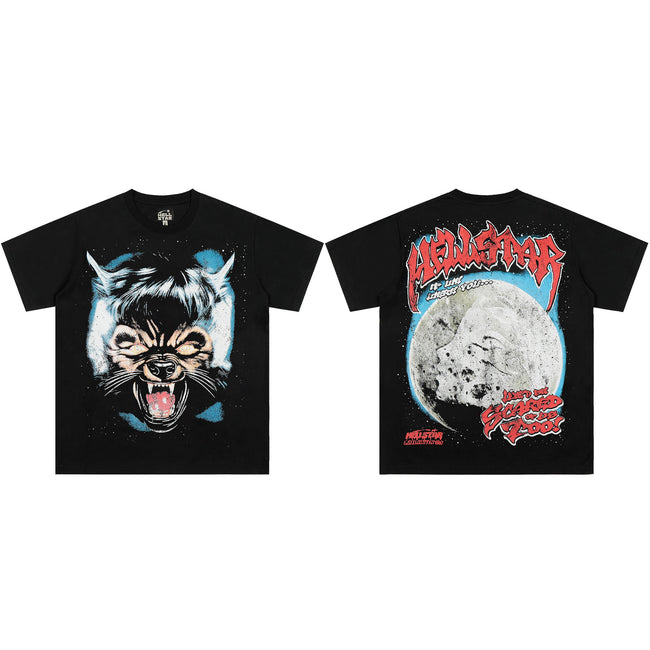 HELLSTAR Wolf Moon Graphic T-Shirt Hover Image