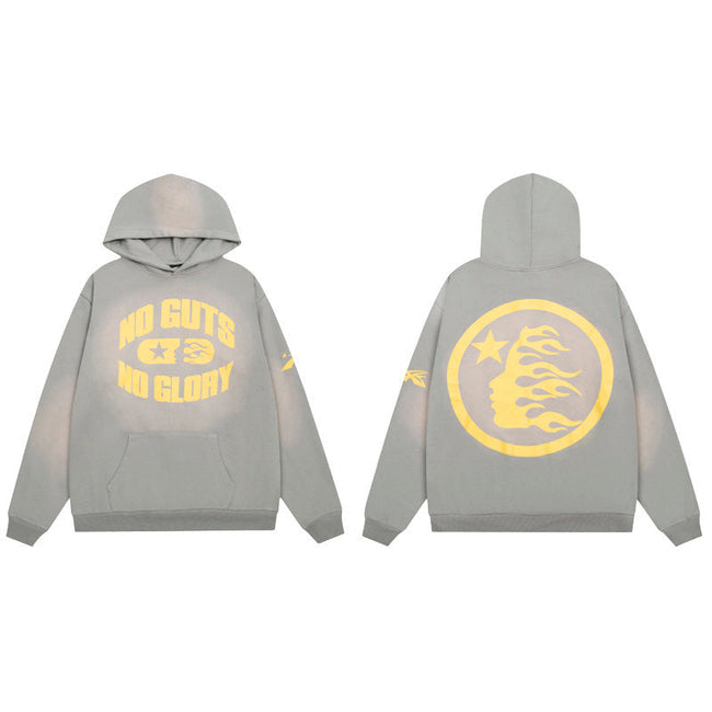 HELLSTAR No Guts No Glory Grey Hoodie Hover Image