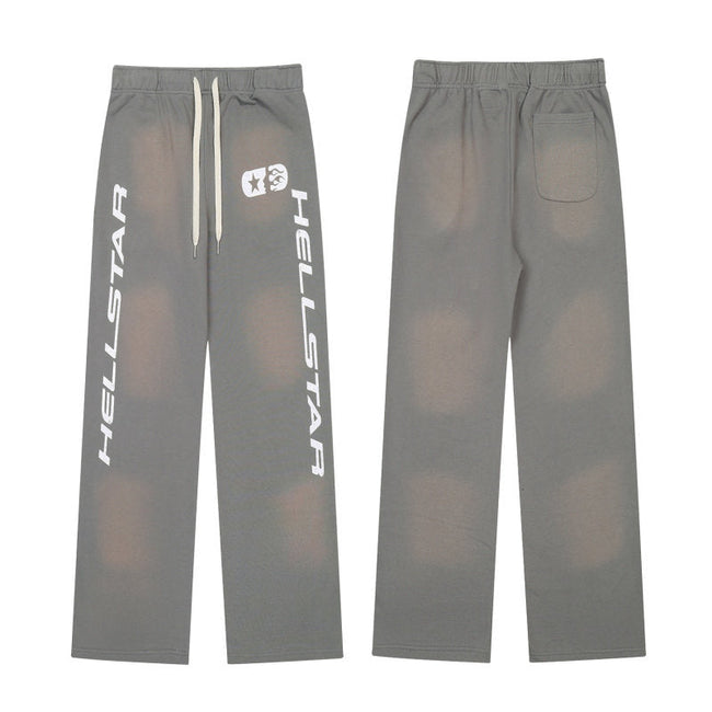 HELLSTAR Grey Logo Print Sweatpants Hover Image
