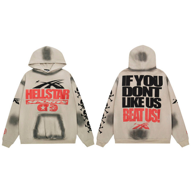 HELLSTAR Sports Graphic Beige Hoodie Hover Image