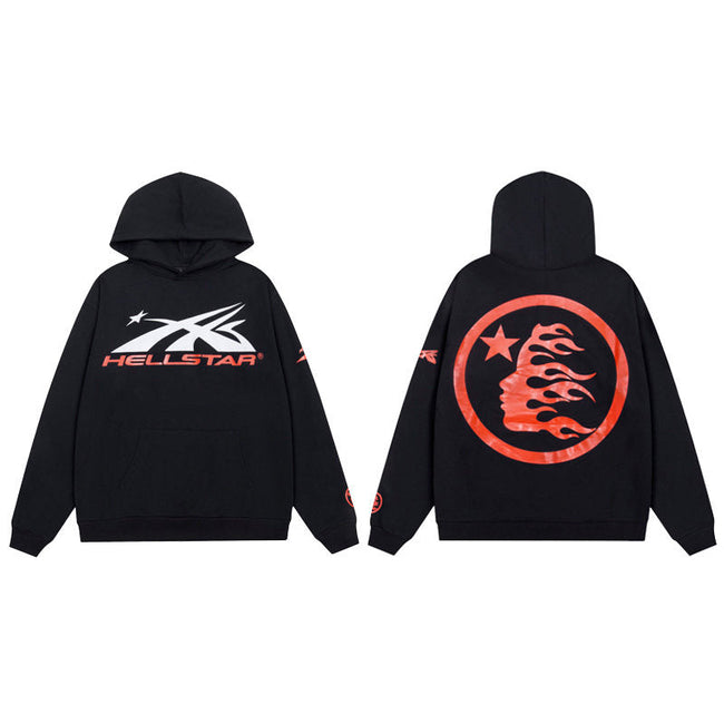 HELLSTAR Star Flame Black Hoodie Hover Image