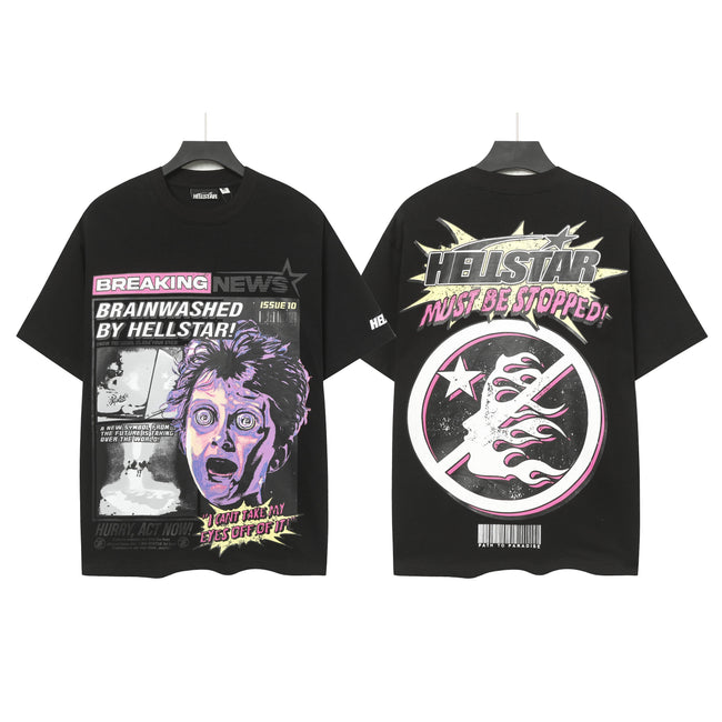 HELLSTAR Breaking News Graphic T-Shirt – Black Hover Image