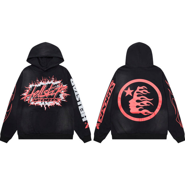 HELLSTAR Sports Flame Black Hoodie Hover Image
