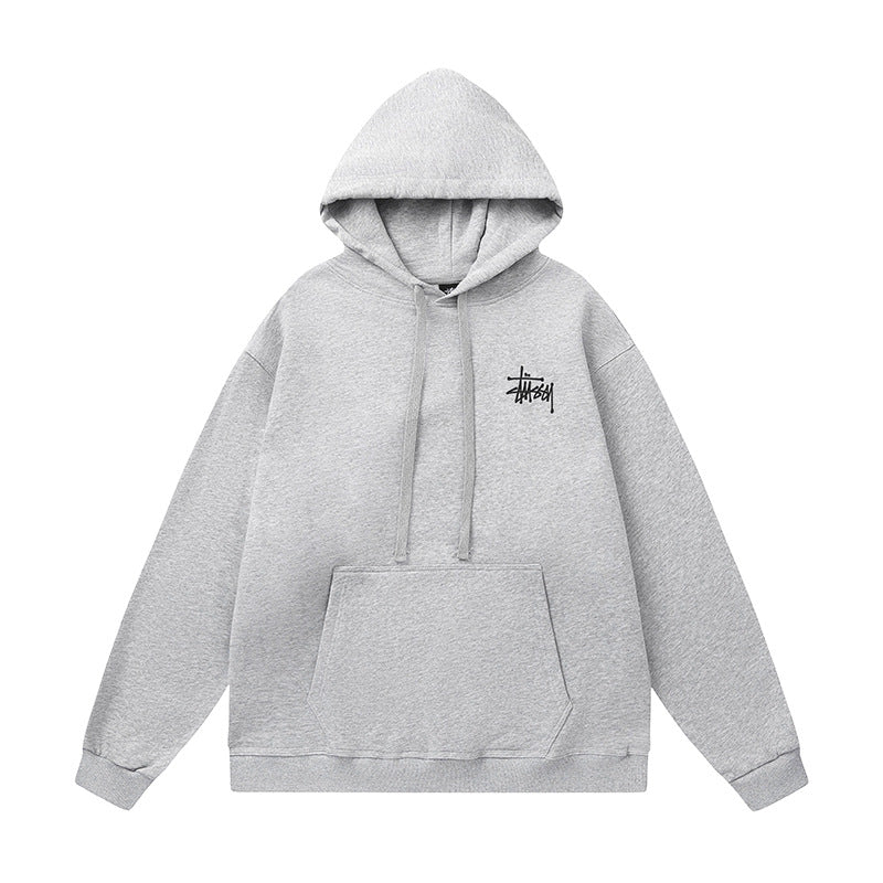 STUSSY Small Logo Pullover Hoodie Grey
