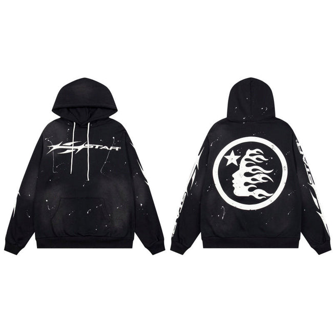 HELLSTAR Star Logo Black Hoodie Hover Image