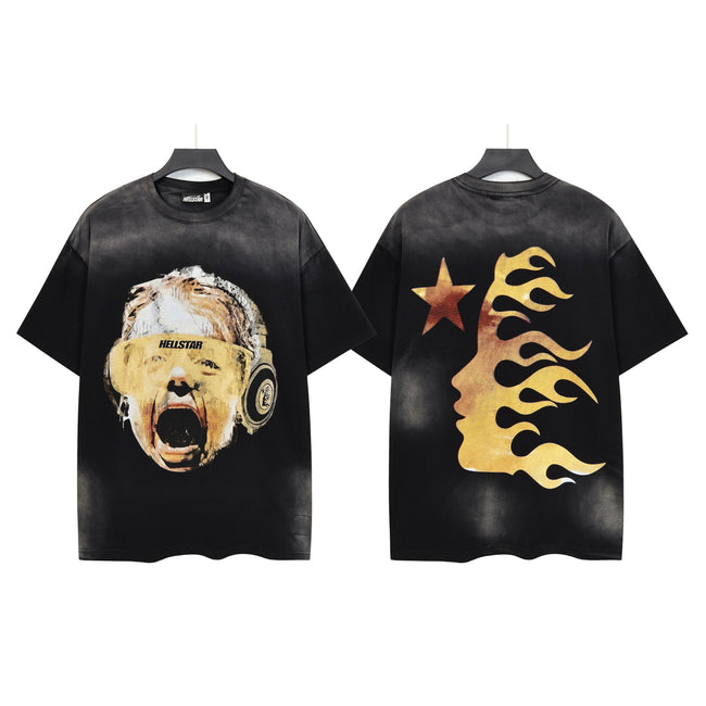 HELLSTAR Star Skull Graphic T-Shirt – Black Hover Image
