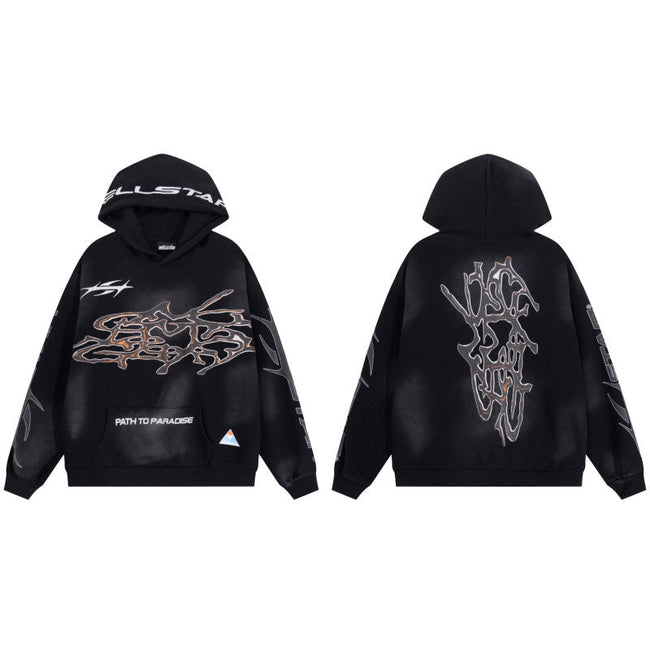 HELLSTAR Black Path to Paradise Graphic Hoodie Hover Image