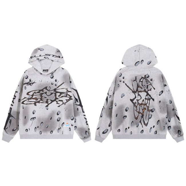 HELLSTAR Grey Path to Paradise Splatter Hoodie Hover Image