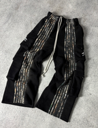 ARCHIVE HUNTER CARGO STRIPE SWEATPANTS CAMO - BLACK