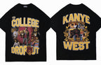 ShineNest Vintage College Graphic Oversized T-Shirt