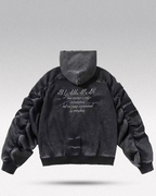 Acid wash zip up hoodie "Onyx"