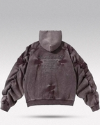 Acid wash zip up hoodie "Onyx"