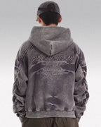 Acid wash zip up hoodie "Onyx"