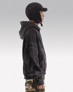 Acid wash zip up hoodie "Onyx"