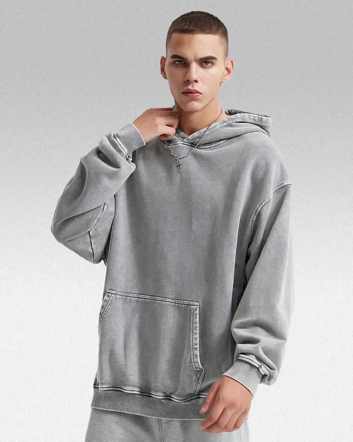 Acid washed hoodie "Chrono"