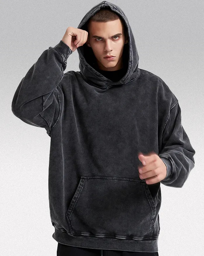 Acid washed hoodie "Chrono"