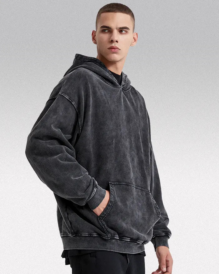 Acid washed hoodie "Chrono"