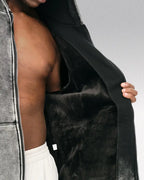 Acid washed zip up hoodie "Saber"