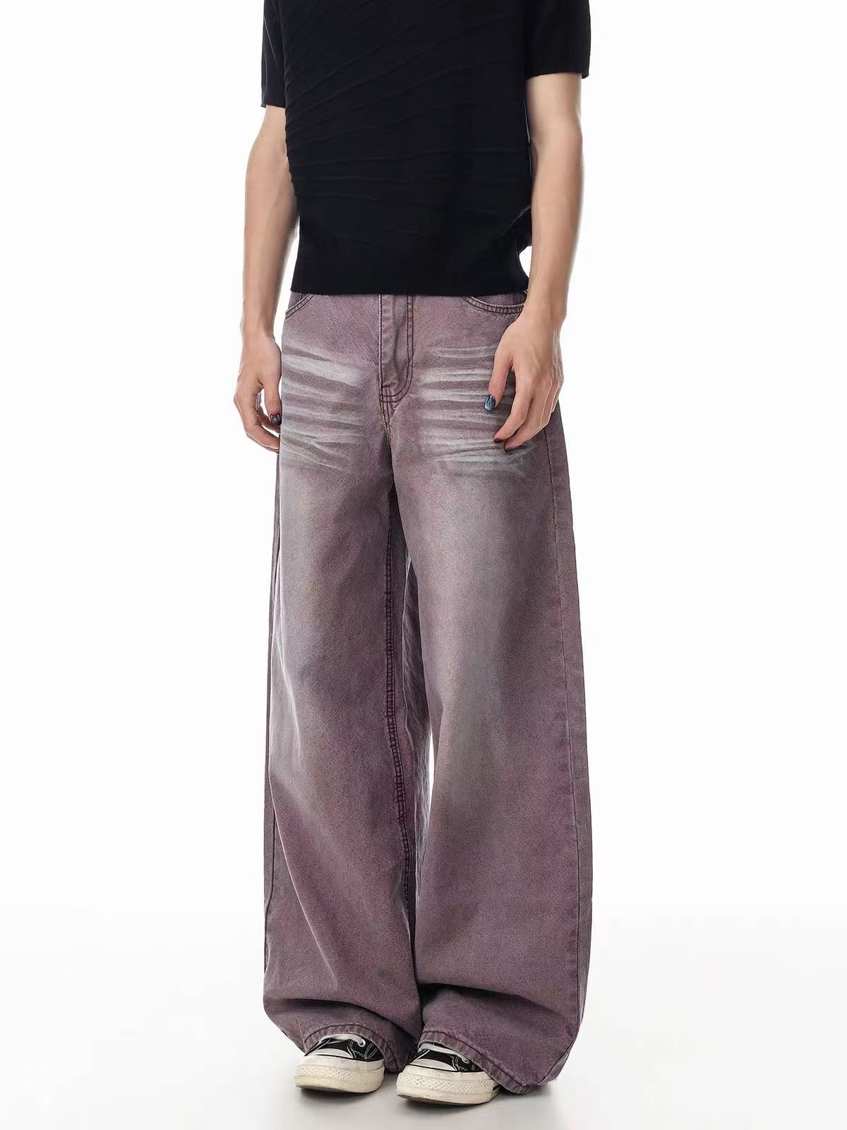 ShineNest Vintage Washed Baggy Jeans
