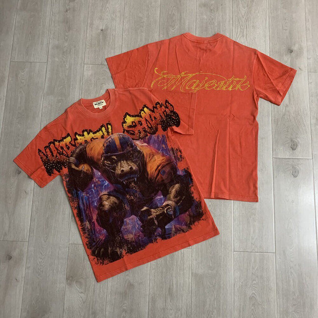 Vintage Bear Graphic Oversized T Shirt Retro Streetwear Short Sleeve Tee Hover Image