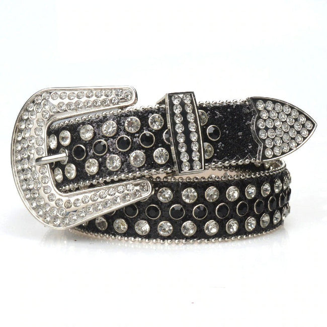 RHINESTONE BELT BLACK Hover Image
