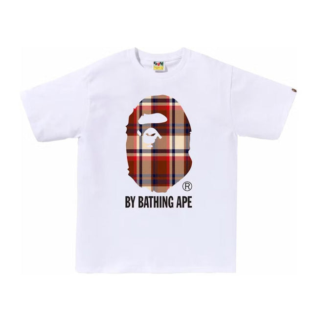 BAPE Check By Bathing Ape Tee White Navy Hover Image