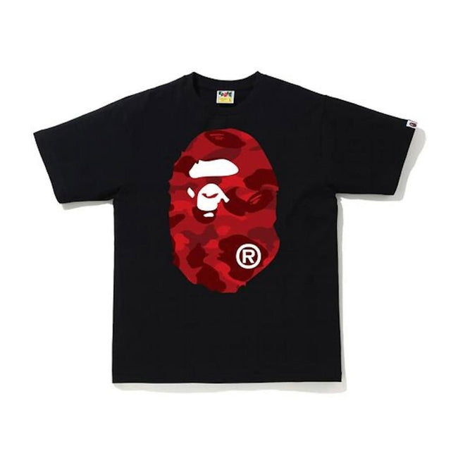 Bape Color Camo Big Ape Head Tee Black Red Hover Image