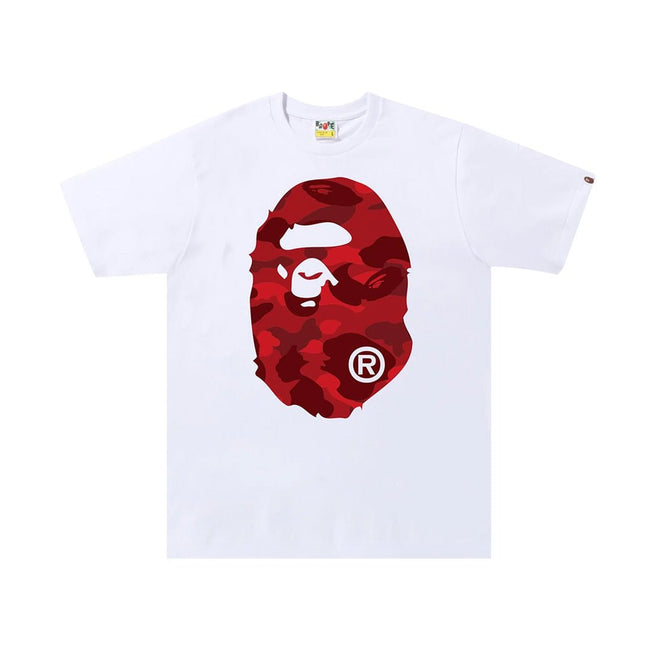 BAPE Color Camo Big Ape Head Tee 'White/Red' Hover Image