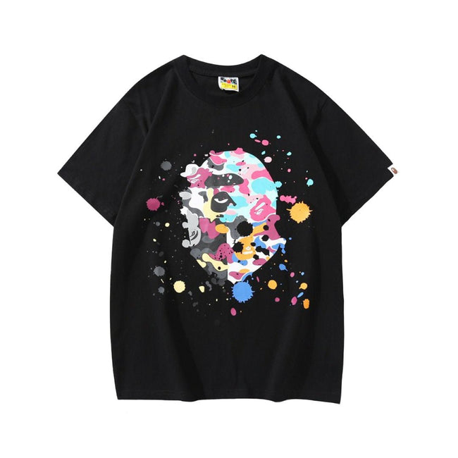 Bape Multi Camo Splatter Black Tee Hover Image