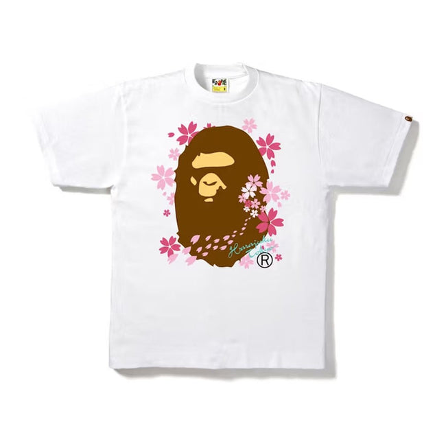 BAPE Sakura Harajuku Floral Tee White Hover Image