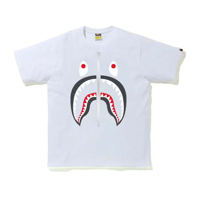 BAPE Shark Tee White Grey Hover Image