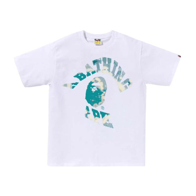 BAPE Tie Dye Twist College Tee White Blue Hover Image