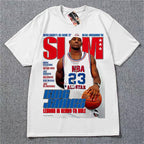 ShineNest Vintage Basketball Graphic Oversized T-Shirt