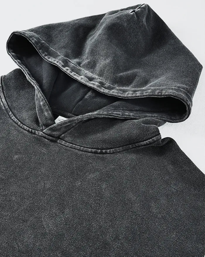 Black acid wash hoodie "Darkstar"