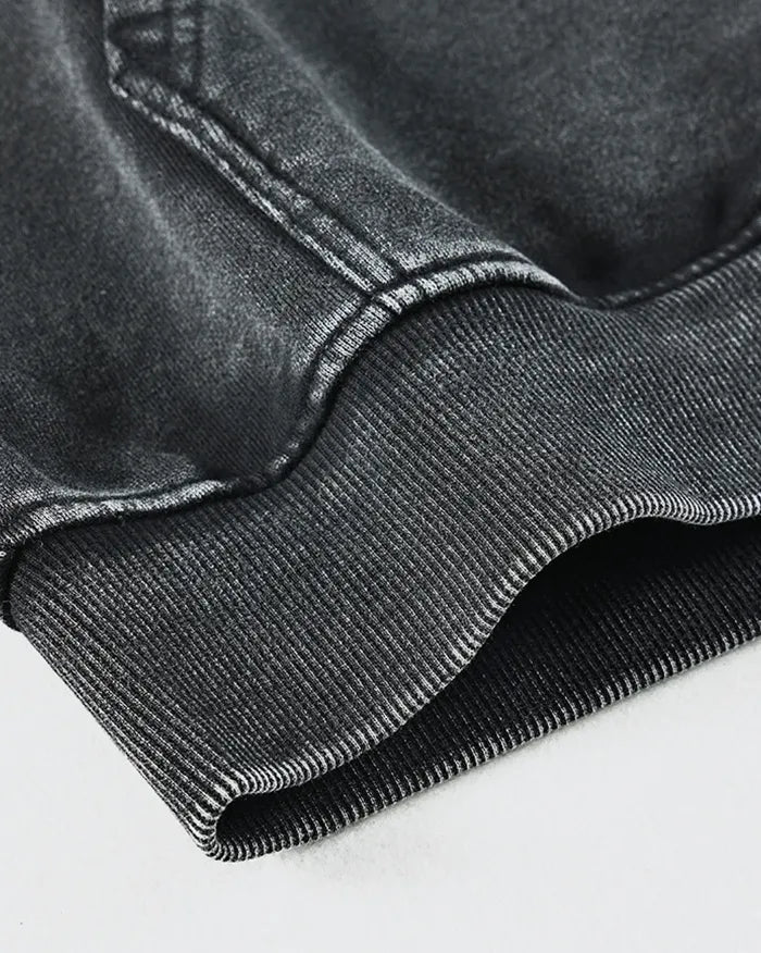 Black acid wash hoodie "Darkstar"