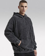Black acid wash hoodie "Darkstar"