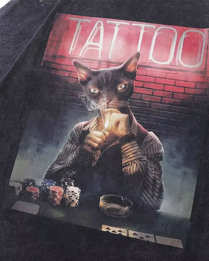 Black Oversized Tshirt "Tattoo"