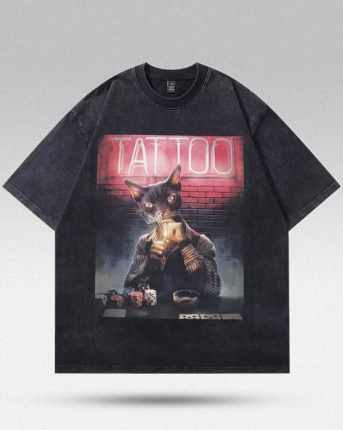 Black Oversized Tshirt "Tattoo"