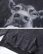 Black y2k hoodie "Dobermann"