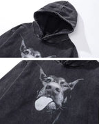 Black y2k hoodie "Dobermann"