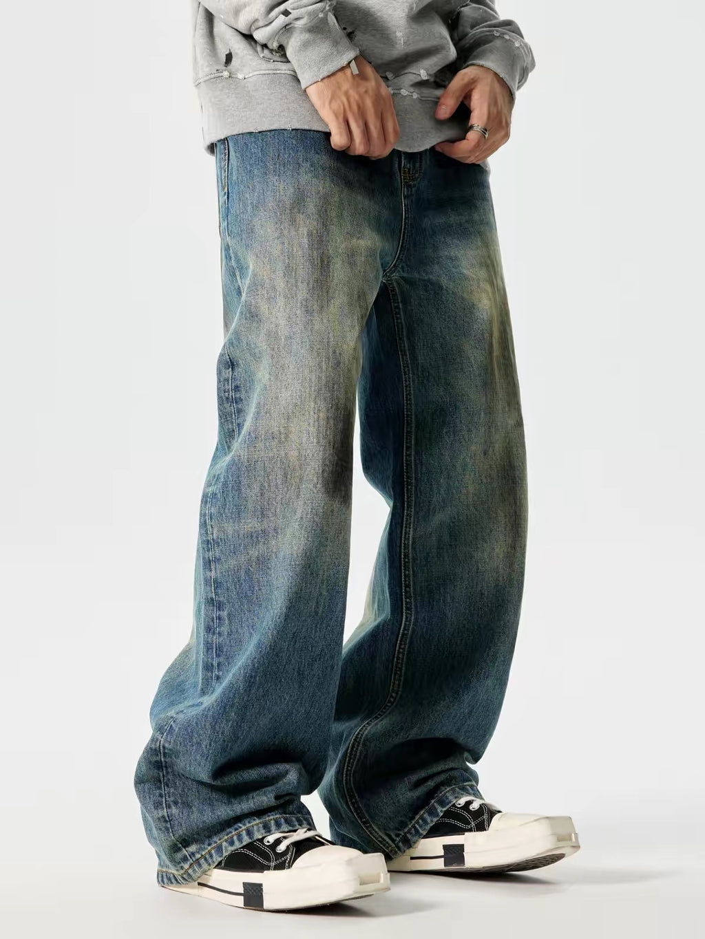 ShineNest Y2K Washed Wide Leg Jeans