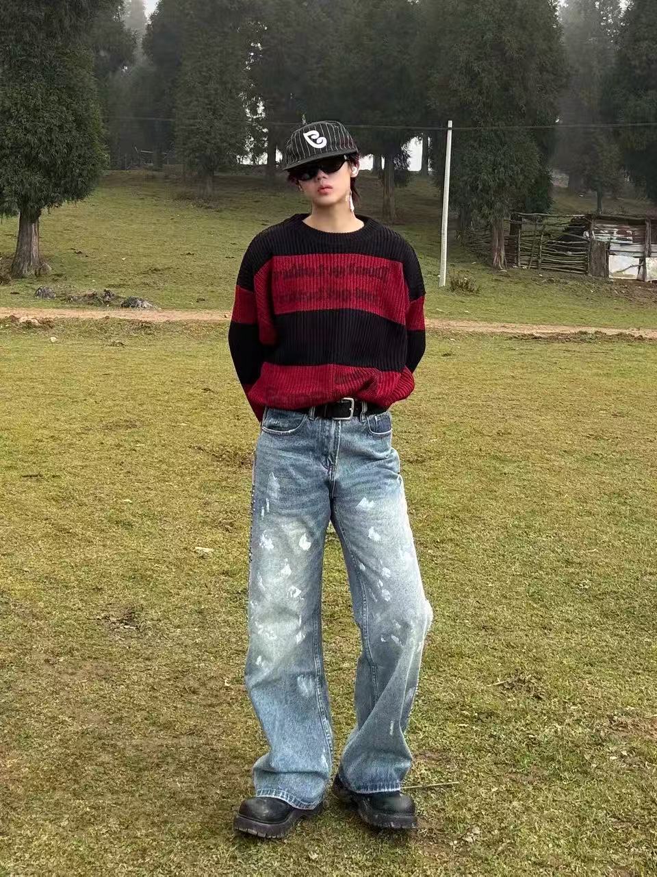 Y2K Vintage Washed Wide Leg Jeans Men’s Streetwear Baggy Denim Pants