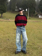 Y2K Vintage Washed Wide Leg Jeans Men’s Streetwear Baggy Denim Pants