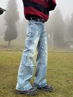 Y2K Vintage Washed Wide Leg Jeans Men’s Streetwear Baggy Denim Pants