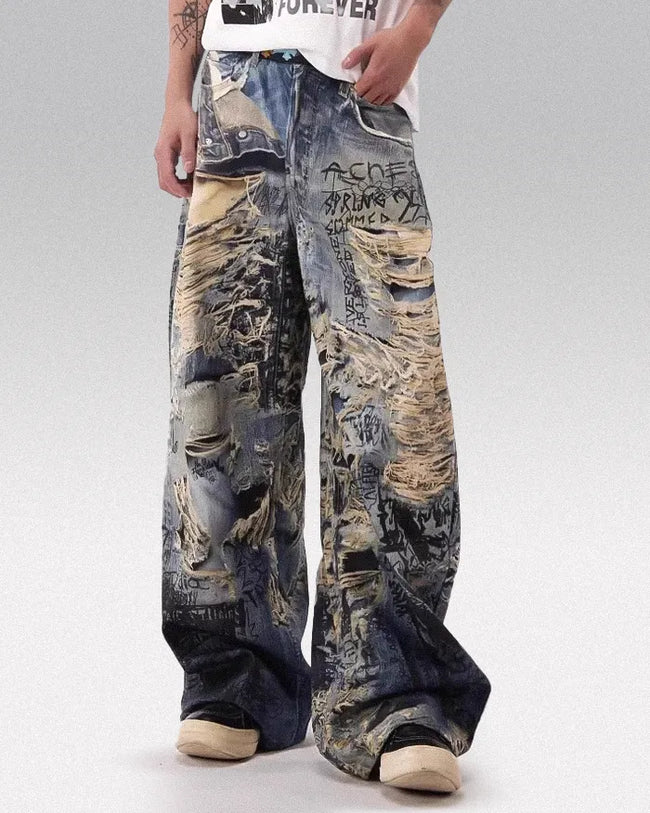 Digital printed jeans "Halon" Hover Image