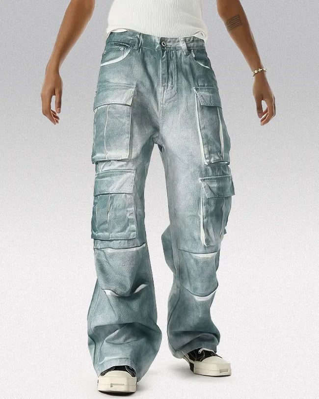 Distressed Cargo Jeans "Surge" Hover Image